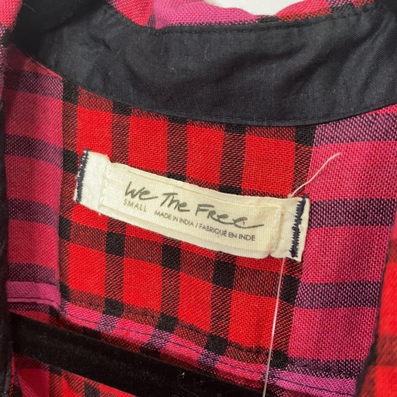 FREE PEOPLE | pacific dawn pink plaid cinched waist top small NWT - Picture 11 of 16